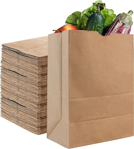 Vista 9 de Stock Your Home Bolsas de papel kraft marrón de 52 libras (50 unidades) – Bolsas de comestibles grandes a granel para compras