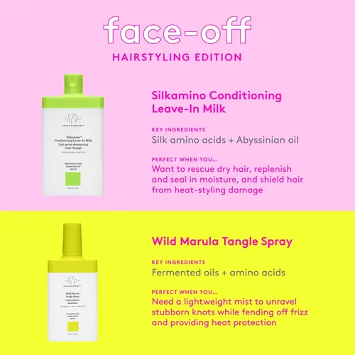 Vista 5 de Drunk Elephant Wild Marula Tangle Spray – 4.1 fl oz/4 fl oz – Detangler y protector del calor – Clínico limpio – Sin sulfatos – Libre de crueldad