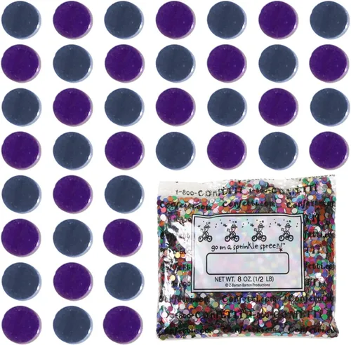 Vista 219 de Confetti Circle 1/4" Negro, Azul Marino Combo - 2 bolsas de media onza (1 oz) (8550/9971)