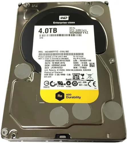 Vista 2 de Western Digital WD4000FYYZ ENTERPRISE 4TB 7200RPM 64MB Cache SATA 6.0Gb/s 3.5 disco duro interno