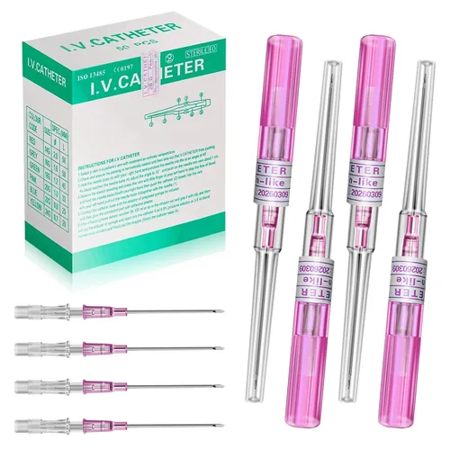 Vista 14 de ComboFix - Agujas de perforación con catéter, 6 piezas, calibre 14G, agujas de catéter IV para kit de perforación de oreja, nariz, abdomen, ombligo