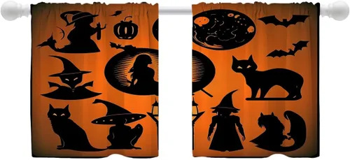 Vista 48 de Shrahala Abstract Colorful Tier Curtains for Kitchen Windows, Modern Ative Cafe Curtain Multilayer Polyester Blackout Half Valances for Windows 2