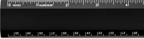 Vista 2 de Alumicolor Regla de escritorio de aluminio, 12 pulgadas, color negro