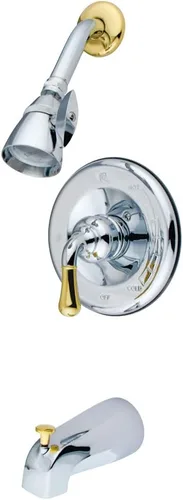 Vista 4 de Kingston Brass KB1638 Magellan - Grifo para bañera y ducha, alcance de boquilla de 5 pulgadas, níquel cepillado