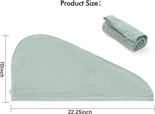 Vista 3 de Envoltura de Secado para Cabello, Sin Frizz, Suave, Ligera y Flexible, Turbante de Secado de Cabello, Envoltura de Toalla de Secado Suave con Botón