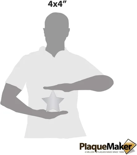 Vista 2 de Pisapapeles en forma de estrella de acrílico transparente personalizado personalizable con tu texto personal y logotipo. Gran regalo ejecutivo