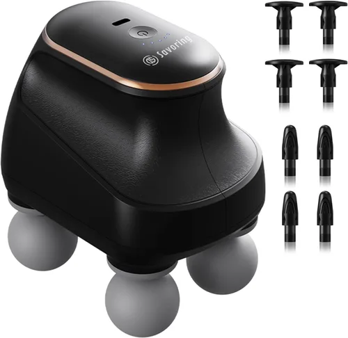Pistola de masaje de 4 cabezas de tejido profundo, mini pistola de masaje muscular de percusión para aliviar el dolor, masajeador muscular eléctrico