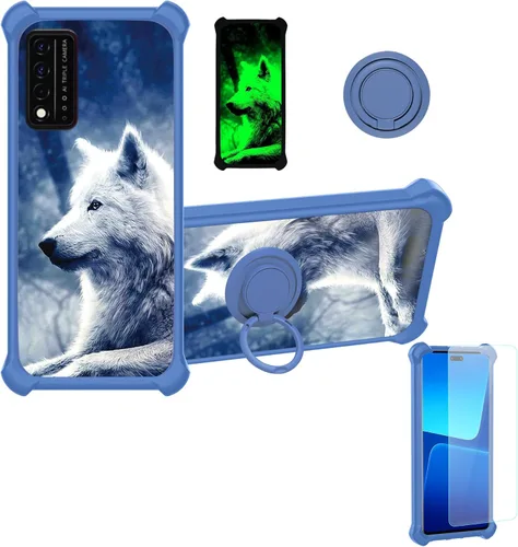 Vista 29 de jioeuinly Cricket Ovation 2 - Funda compatible con AT&T Maestro Max (2021), con protector de pantalla de vidrio templado, policarbonato duro +