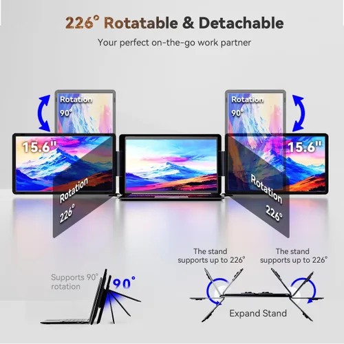 Vista 6 de Extensor de pantalla para portátil de 15.6", extensor de monitor
