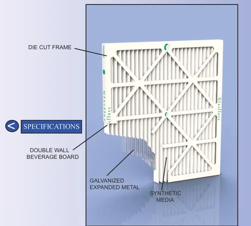 Vista 2 de Glasfloss Filtros de aire para horno de CA ZL 16x25x1 MERV 13. Paquete de 4 Tamaño exacto: 15-1/2 x 24-1/2 x 7/8, Clasificación: MERV 13, FPR 10