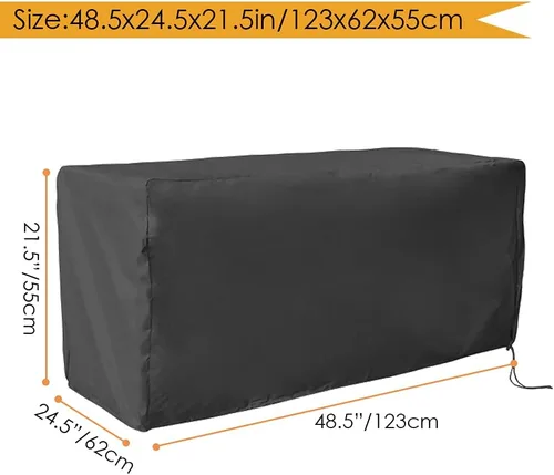 Vista 7 de Cubierta para caja de cubierta impermeable resistente al agua, cubierta otomana para patio, protección para todo tipo de clima, cubierta rectangular