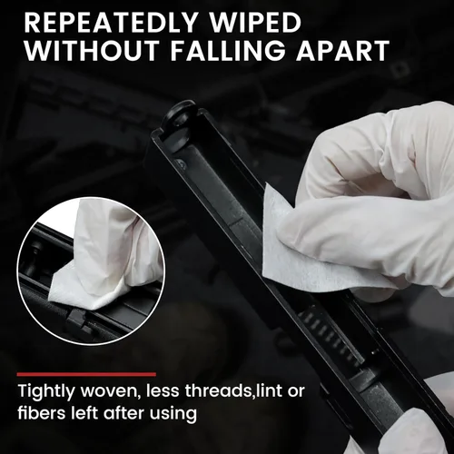 Vista 7 de PINGMIC Gun Cleaning Supplies in Box - Pistol Swabs & 9mm Cleaning Patches Combo Pack, Includes 6" Long Swabs and 2" Lint-Free Patches, Universal