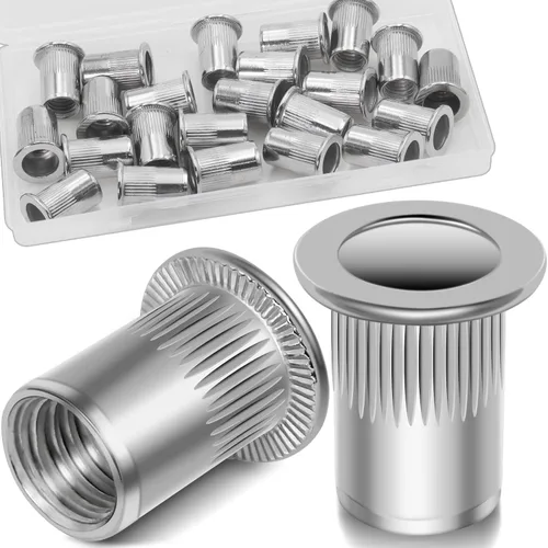 Vista 13 de Kit de Surtido de Tuercas de Remache Métricas y SAE (300 Piezas), M3 M4 M5 M6 M8 M10 M12#8-32#10-24 1/4"-20 5/16"-18 3/8"-16 Juego de Tuercas