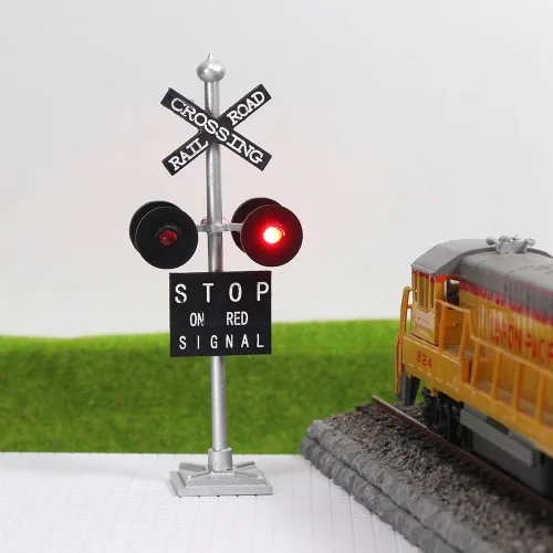 Vista 6 de JTD876RP - 1 juego de señales de tren de ferrocarril/pista de escala HO, 4 cabezales LED hechos + placa de circuito intermitente, luces de señal