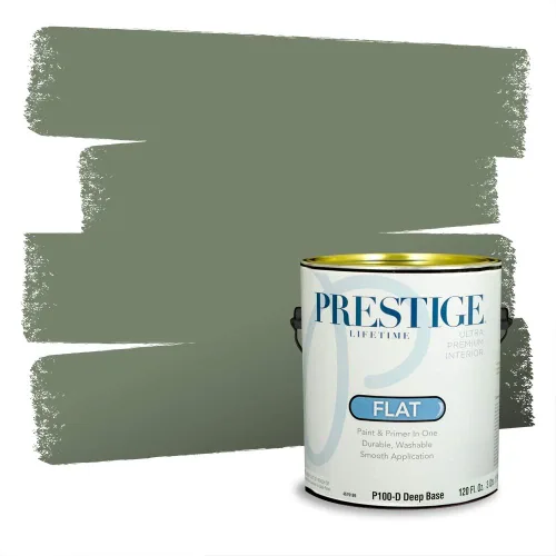 Vista 223 de Prestige Paints - Pintura exterior e imprimación en uno, 1 galón, plano, compatibilidad comparable con el color menta «Whipped Mint» de Behr