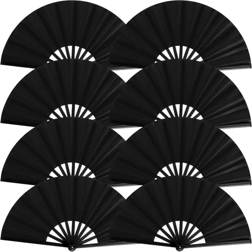 Blulu 8 piezas de abanicos grandes plegables para baile en línea de 13 pulgadas, abanicos de botas en el suelo para baile en línea para mujeres y