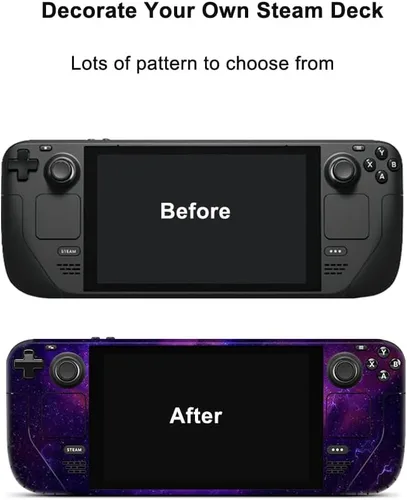Vista 6 de Juego de calcomanías de piel para cubierta de vapor, cubierta de calcomanías para Steam Deck de mano para juegos, accesorios de cubierta protectora