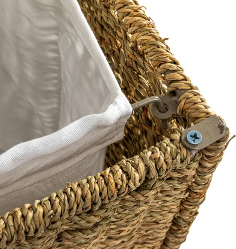 Vista 4 de Household Essentials ML-5445 - Clasificador de ropa sucia de mimbre de 3 compartimentos con tapa Cesta de ropa de 3 secciones