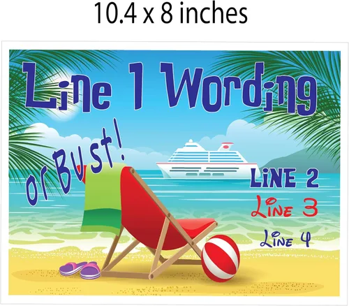 Vista 2 de Cruise Ship Door Decorations Island Beach Custom Magnet Personalized, Funny & Fun Party Decor - Decorative Magnetic Favors For Fridge, Locker