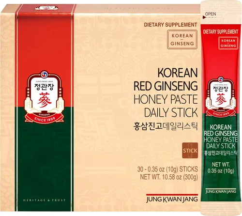 JUNG KWAN JANG Pasta de Miel de Ginseng Rojo Coreano en Barra Diaria | Hongo Poria, Extracto de Rehmannia Hong Sam Jin Go Daily | Potenciador de