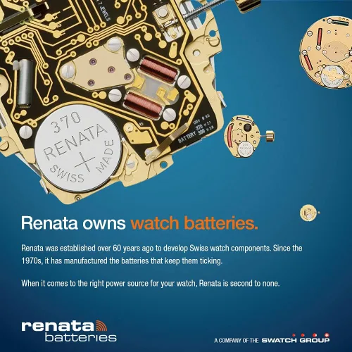 Vista 3 de Renata 377 SR626SW Baterías - Batería de reloj de óxido de plata de 1.55V 377 (2 unidades)