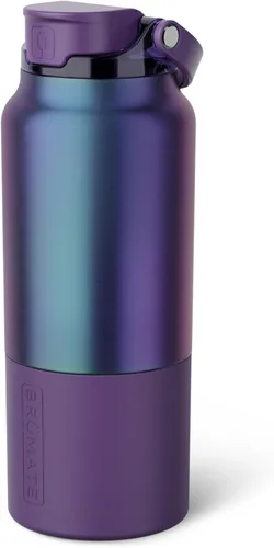 Vista 23 de BrüMate Rise - Botella de agua de 25 onzas con pajita de silicona cubierta 100 % a prueba de fugas, botella de agua de acero inoxidable aislada