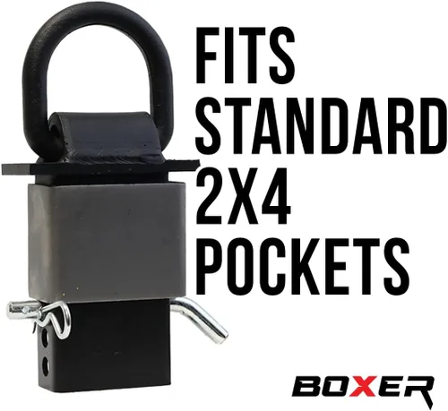 Vista 6 de Boxer Accesorios de amarre de bolsillo de estaca resistente, anillo D de ½ pulgada con pasador de enganche, para camiones de plataforma plana