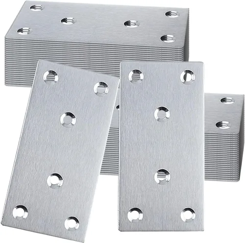 Vista 9 de 40 soportes angulares de metal de 1.5 pulgadas, soporte de ángulo resistente de acero inoxidable 304 con ranura, soportes de 90° L para madera