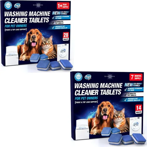 Vista 10 de Tabletas limpiadoras de lavadora para dueños de mascotas - Limpieza profunda de lavadora de carga frontal y superior - Seguro para tanque séptico