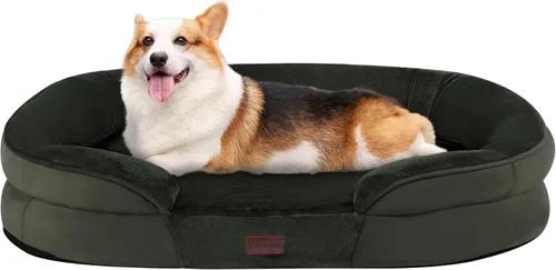 Vista 28 de Dwanton - Cama ortopédica para perros medianos con espuma de gel de memoria, sofá impermeable para perros, cama lavable para mascotas con cojín