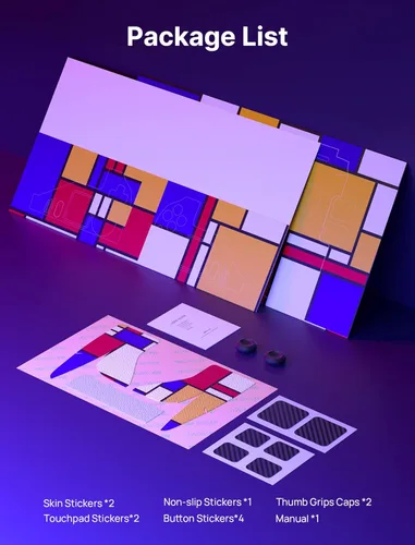 Vista 7 de JSAUX Skin Stickers Set for Steam Deck, Vinyl Skin Decal Sticker, Anti-Slip Grip Sticker, Touchpad Stickers, Thumb Grip Caps, Protective Full Wrap