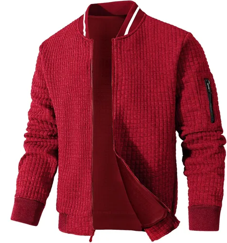 Vista 23 de Chaqueta ligera para hombre, chaqueta bomber casual, chaqueta universitaria