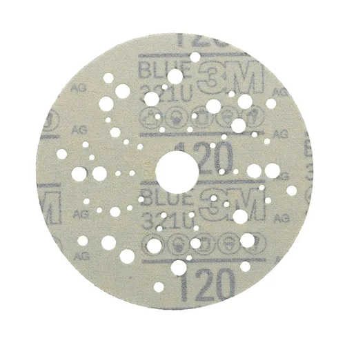 Vista 2 de 3M Hookit - Disco abrasivo azul con múltiples orificios 36159 (4 unidades)