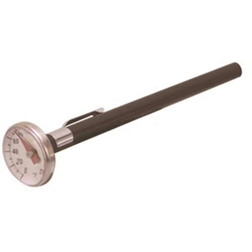 Vista 3 de Supco ST02 Termómetro de esfera de bolsillo de acero inoxidable, vástago de 5 pulgadas, esfera de 1 pulgada, 0 a 220 grados F