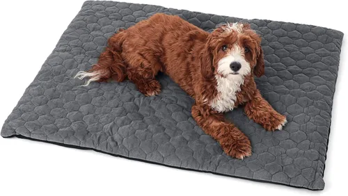 Vista 8 de Meadowlark Cama para perros de 36 x 28 pulgadas, portátil, ligera, para perros pequeños y medianos, impermeable, antideslizante, de microgamuza