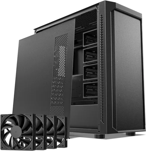 Vista 10 de DARKROCK Classico Storage Master ATX NAS Caja de Computadora Mid Tower con 4x120mm Ventiladores, USB 3.0 Listo 10 x3.5'' HDD+3 x2.5'' SDD 360mm