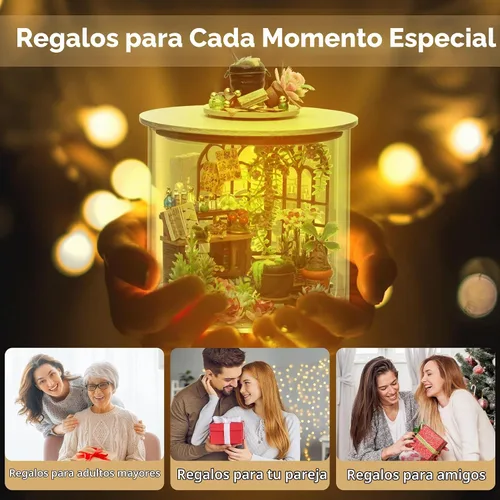 Vista 3 de Flever - Kit de casa de muñeca en miniatura para bricolaje, habitación creativa serie Botella de los Sueños, con muebles, para regalo romántico