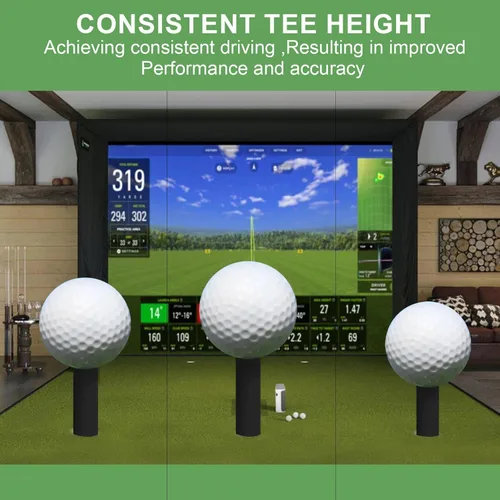 Vista 4 de Tees de Golf de Goma para Tapetes y Simuladores de Golf Interiores - Paquete de 8 Tamaños Mixtos para Campo de Práctica y Tapetes de Golf Interiores