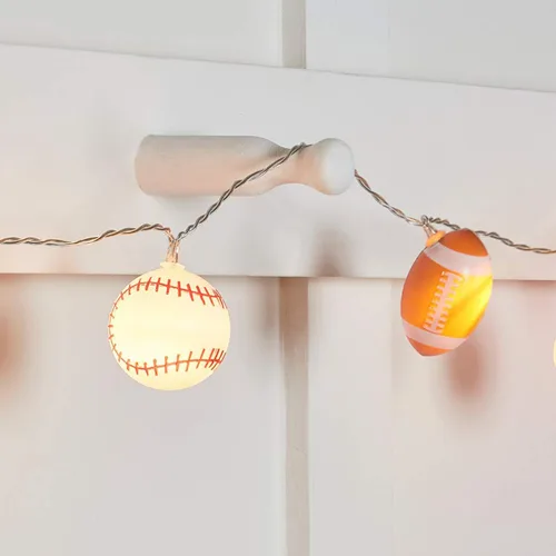 Guirnalda de luces de rugby, luces para dormitorio, tira de luces para interiores, fútbol y baloncesto se conectan alternativamente, luces para