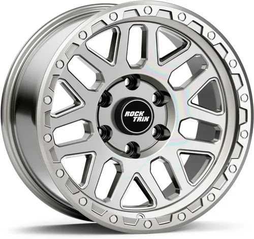 RockTrix RT110 rueda de 17 pulgadas compatible con Toyota Tacoma patrón de pernos de 6 x 5.5" (6x139.7), 17x9 (-12mm de compensación), diámetro