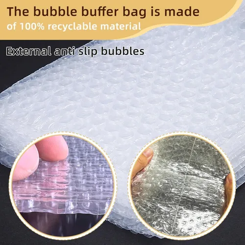 Vista 3 de 100 piezas de bolsas de burbujas, bolsas de burbujas de 6”x8” para compras, bolsas de acolchado de burbujas de doble pared para envío, embalaje