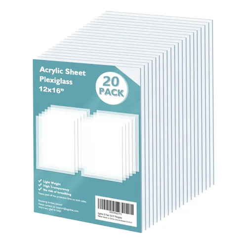 Vista 67 de Egofine Láminas de Plexiglás Láminas de Acrílico Paquete de 12 de 8.5x11'' 0.04 de Grosor Plástico Transparente Fundido Cristal Plexi Transparente