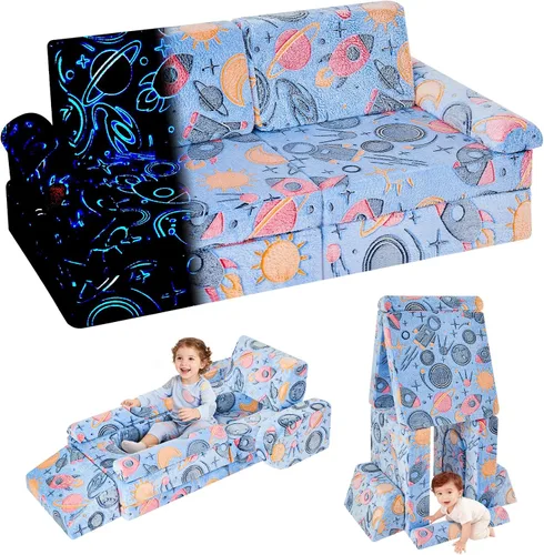 IFNOW Sofá de juego modular para niños, sofá para niños pequeños, sofá seccional infantil, muebles de dormitorio y sala de juegos para niños