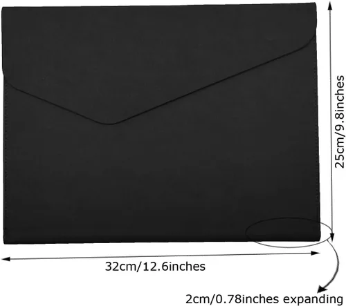 Vista 2 de Enyuwlcm Carpeta de archivos A4 de cuero PU Portafolio impermeable con cierre magnético invisible, color negro