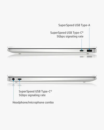 Vista 5 de HP Chromebook 14 Laptop, procesador Intel Celeron N4000, 4 GB de RAM, 32 GB eMMC, pantalla HD de 14", Chrome, computadora ligera con cámara web