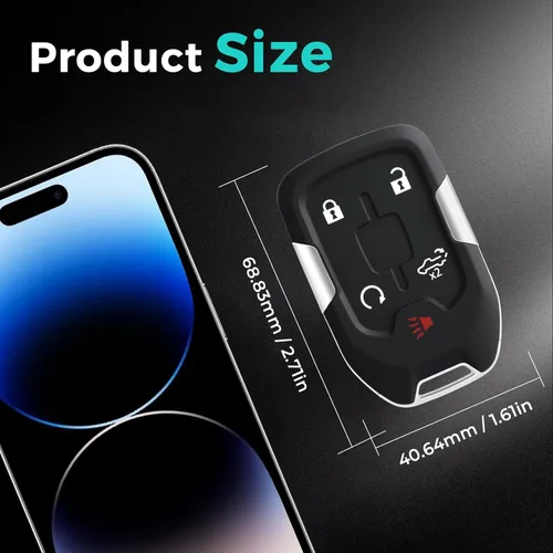 Vista 7 de HelloAuto - Funda para llavero compatible con GMC Sierra 1500 2019 2020 2500HD 3500HD, para llavero Chevy Silverado 2019-2021, funda para llave