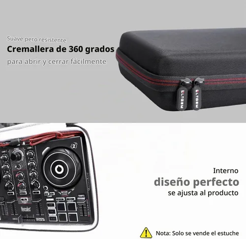 Vista 7 de LTGEM - Funda para controlador de DJ Hercules DJControl Inpulse 200 / DJControl Inpulse 200 MK2 - Bolsa de transporte protectora de viaje