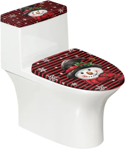 Vista 36 de Juego de 2 Fundas de Asiento de Inodoro con Hojas de Arce de Otoño, Juego de Fundas de Tapa de Tanque de Inodoro con Hojas de Arce Impresas