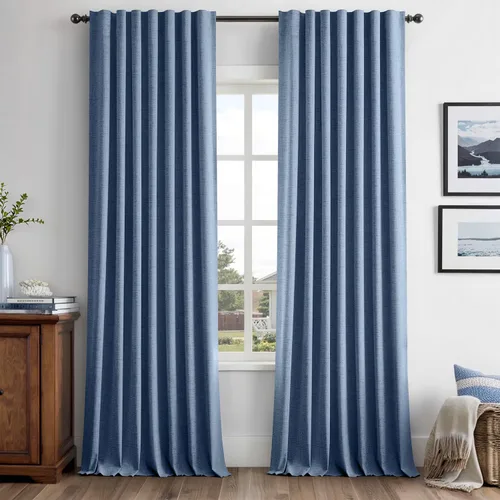 Vista 65 de MIULEE Cortinas de lino 100% opacas para dormitorio, marfil sólido, decoración de lujo, aislamiento térmico, cortinas oscurecedoras para sala