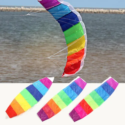 Vista 7 de 4.6 ft/6.6 ft/8.9 ft Color Doble Línea Stunt Power Sports Kite Outdoor Seaside Beach Toy con mango con doble línea de 98.4 ft, adecuado para volar